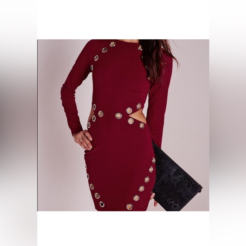 Missguided Eyelet Cutout bodycon Dress, worn once! European size 10, US size 6